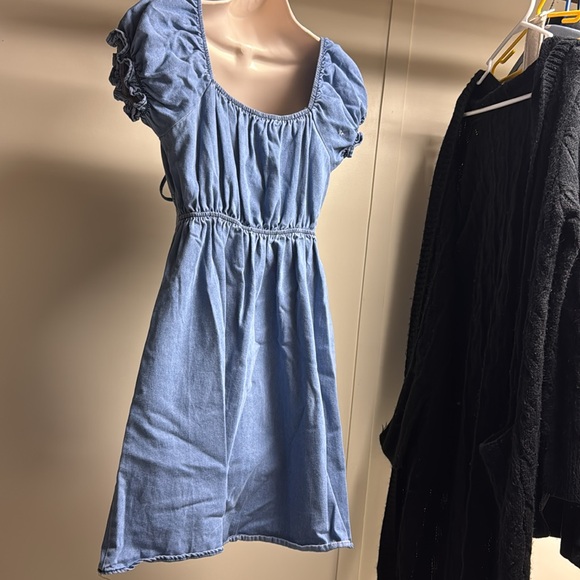 TOPERTH CHIC ELASTIC DETAIL DENIM MINI DRESS - Picture 7 of 7